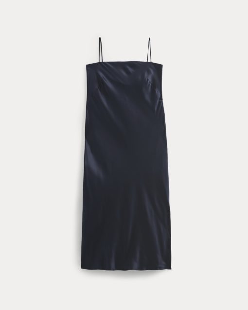 Alternative view of Slip Dress in Silk Charmeuse | Navy