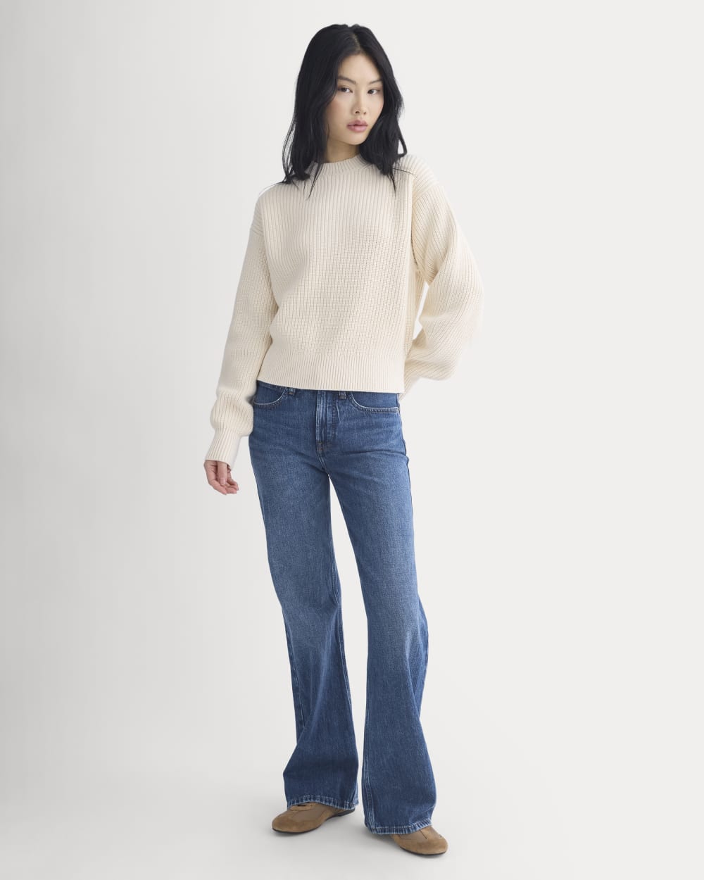 Cropped Ribbed Crew in Everyday Cotton | Canvas - Image 3