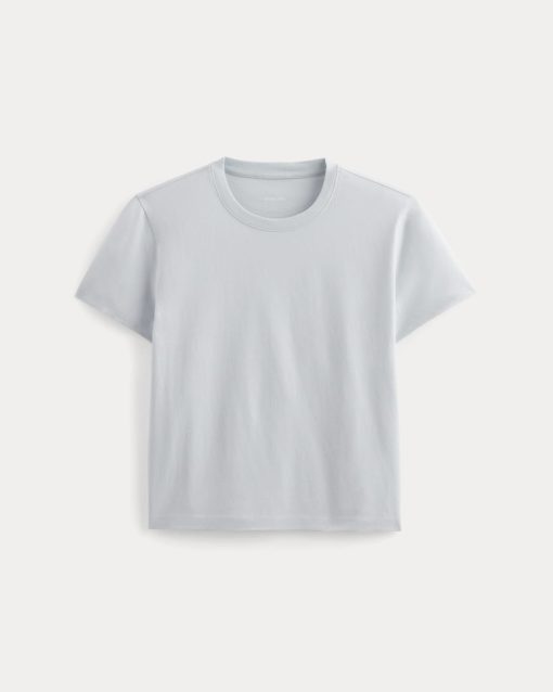 Alternative view of The Box-Cut Tee in Essential Cotton | Air Blue | No Pocket