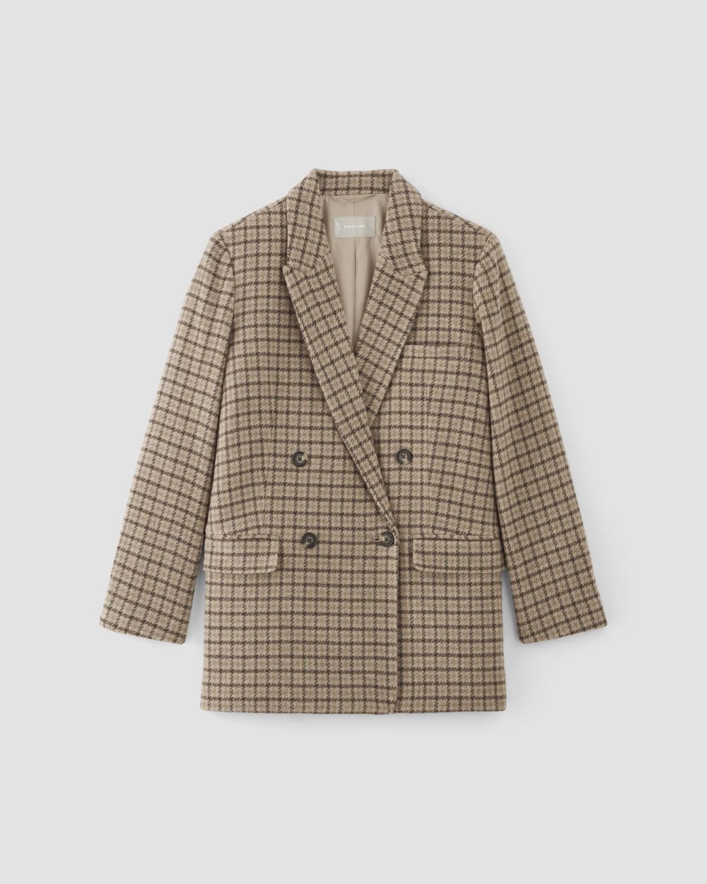 The ReWool® Double-Breasted Blazer | Beige Houndstooth - Image 2