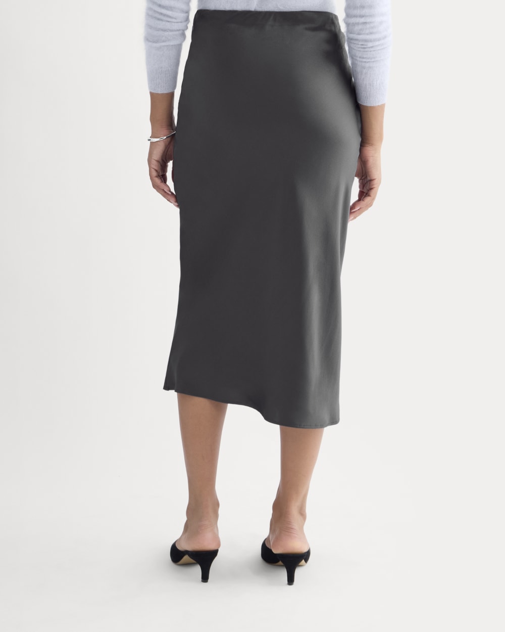 Slip Skirt in Silk Charmeuse | Graphite - Image 5