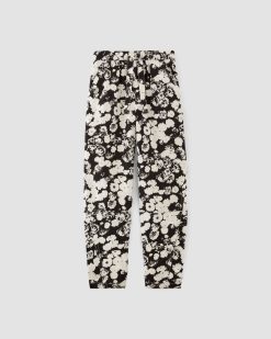 Alternative view of The Linen Pull-On Barrel Pant | Black / Bone Floral