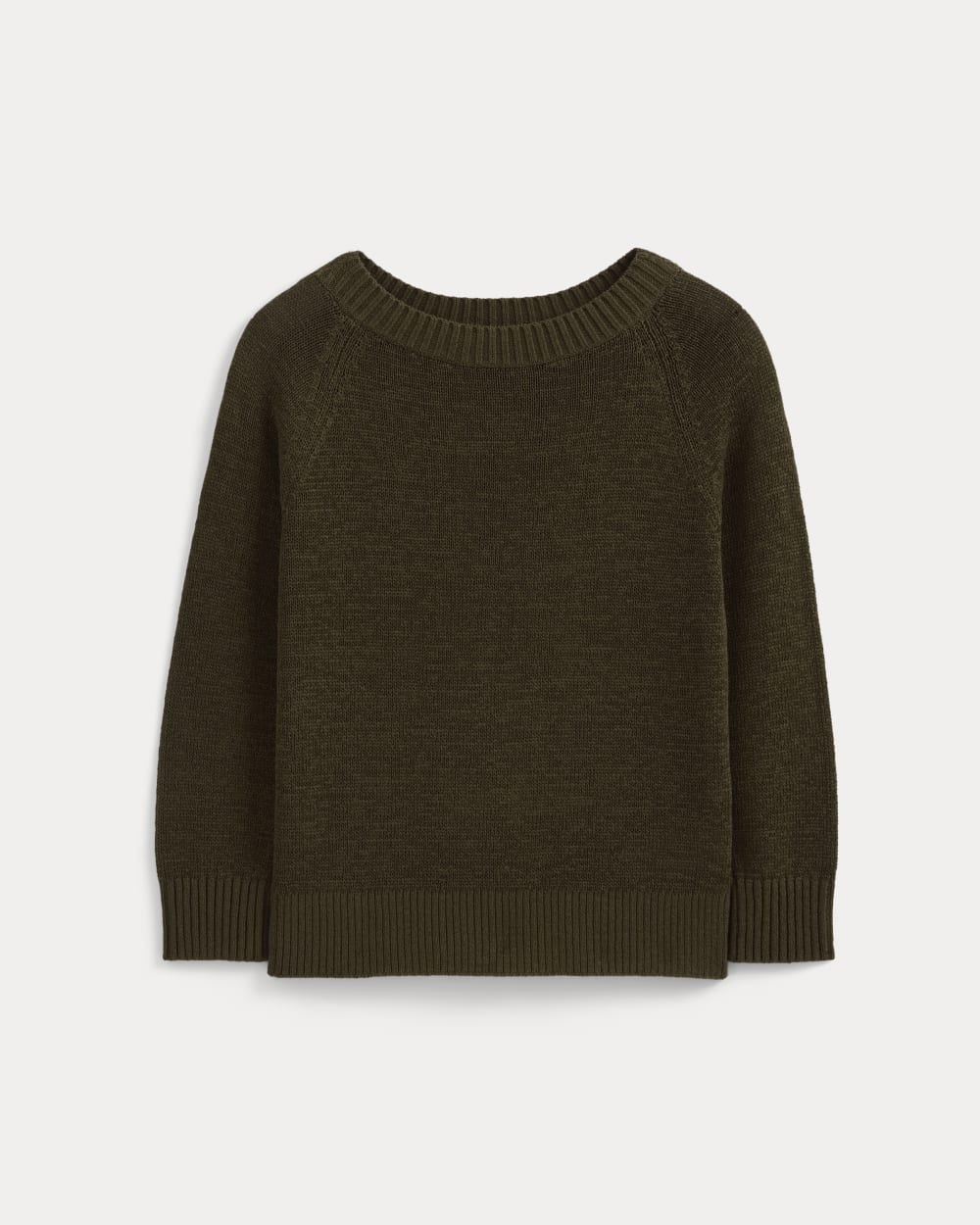 Wide-Neck Crew Sweater in Tape Yarn | Beech - Image 2