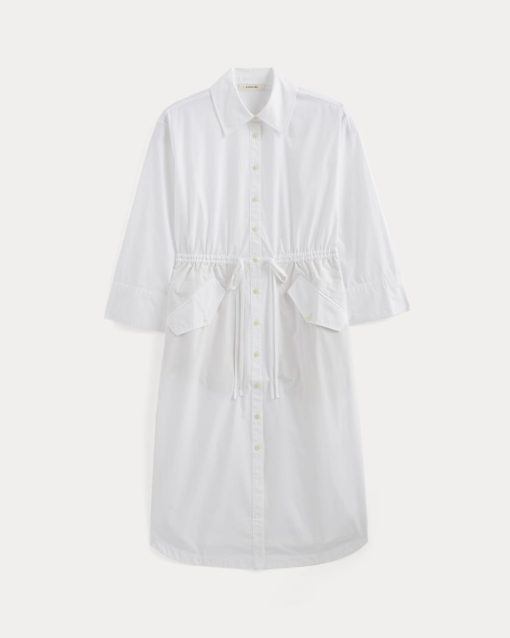 Alternative view of The Drawcord Shirtdress in Ultrasoft Cotton | White