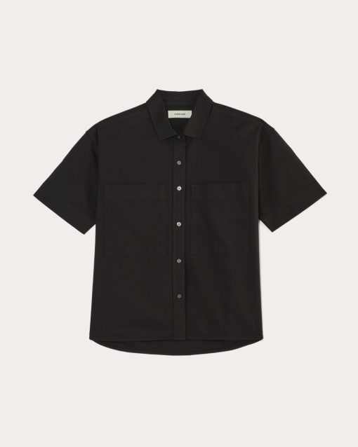 Alternative view of The Short-Sleeve Boxy Oxford | Black
