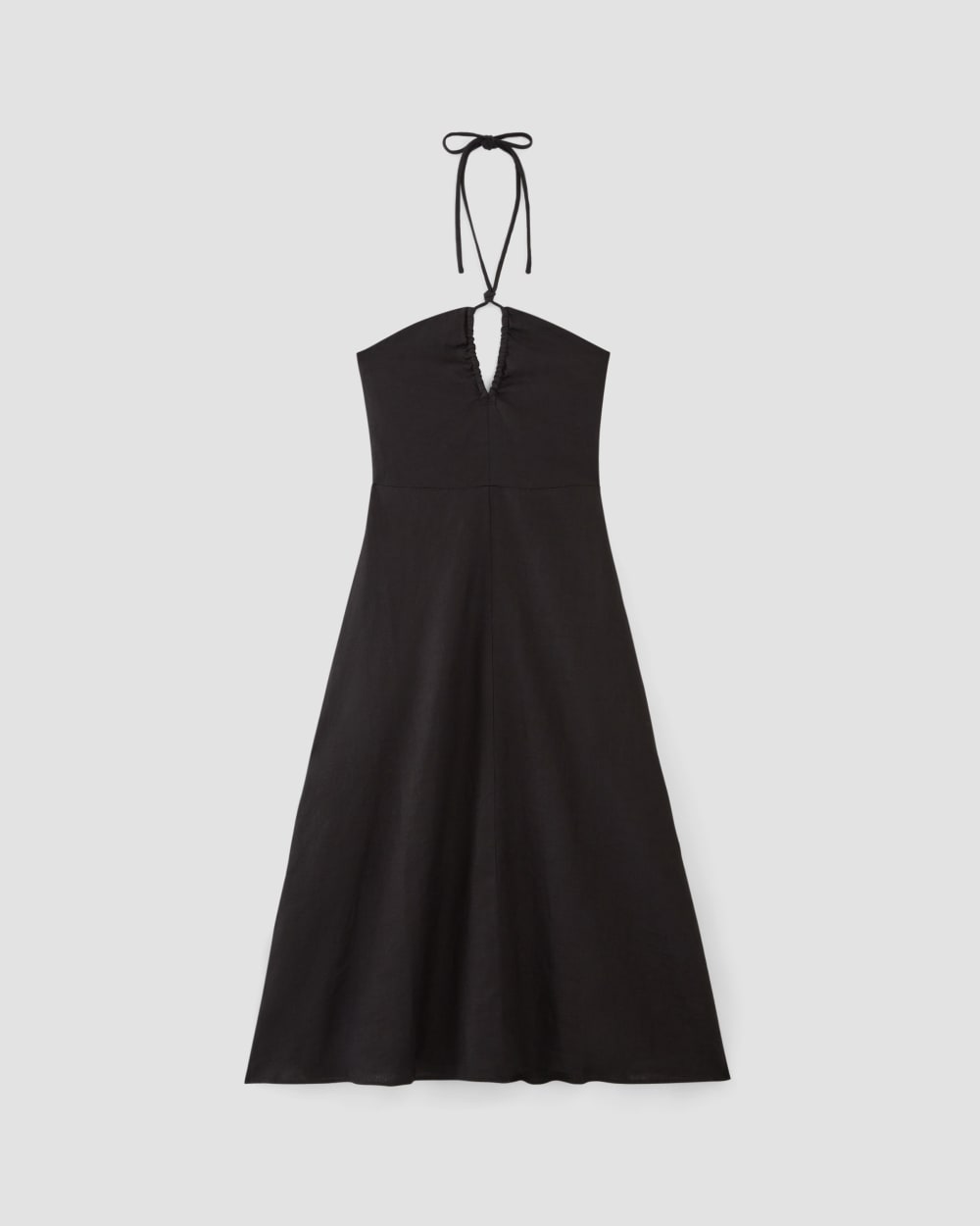 The Linen Halter-Neck Dress | Black - Image 2
