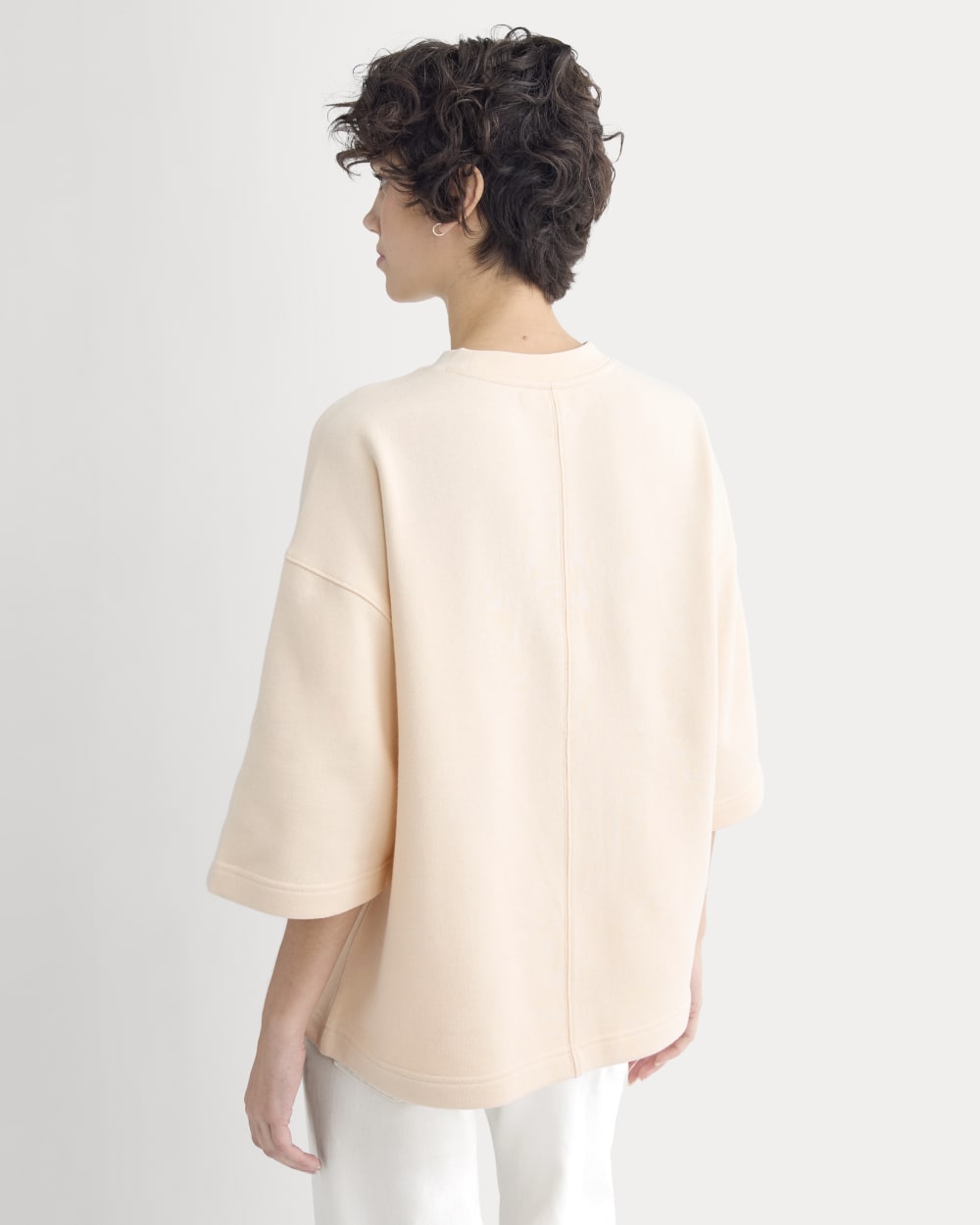 Lightweight Terry Oversized Tee | Parchment - Image 5