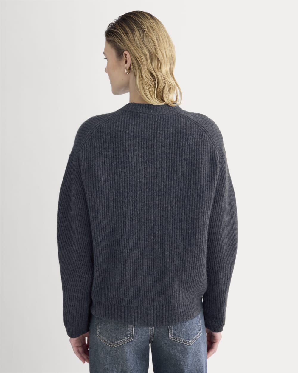 The Cocoon Crew in Wool Cashmere | Indigo - Image 5