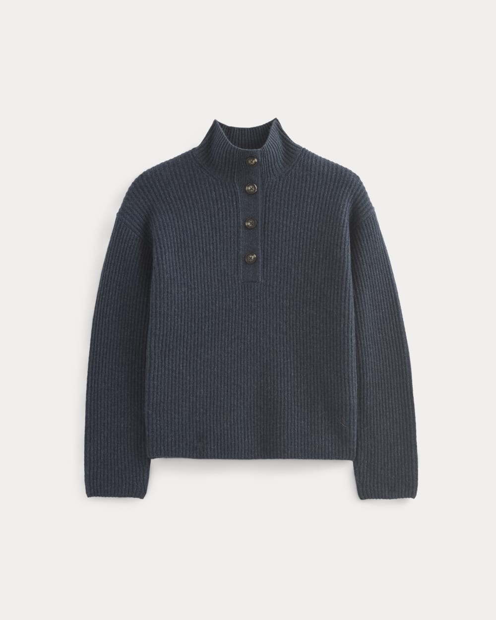 The Cocoon Henley in Wool Cashmere | Indigo - Image 2