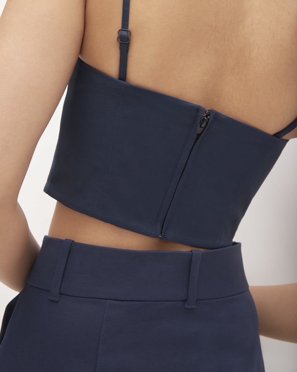 The Structured Cotton Bustier | Navy - Image 5