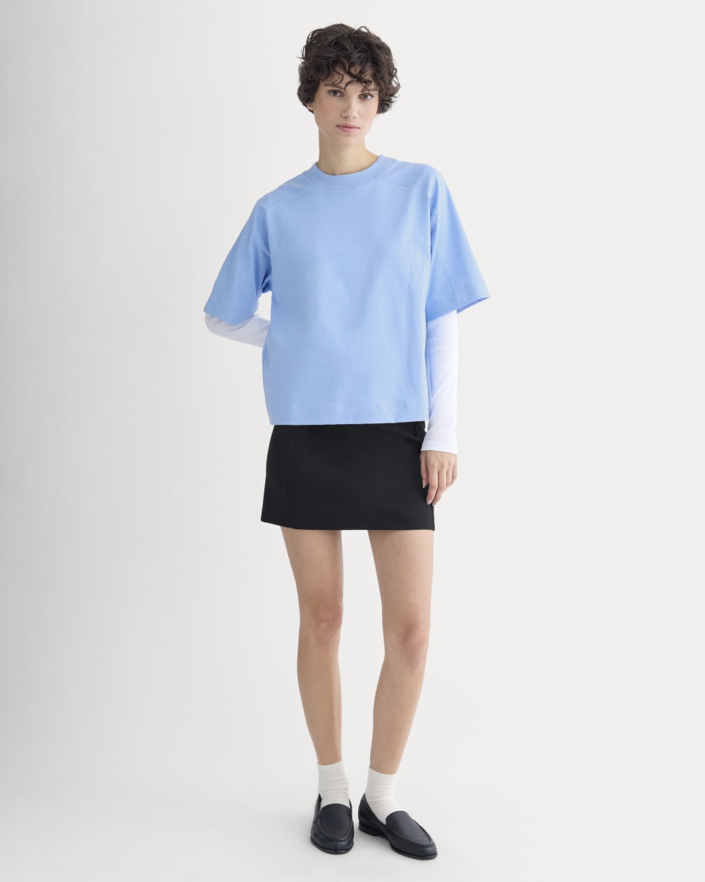 Oversized Seamed Tee | Open Air Blue - Image 3