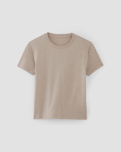 Alternative view of The Box-Cut Tee in Essential Cotton | Burnt Sugar | No Pocket