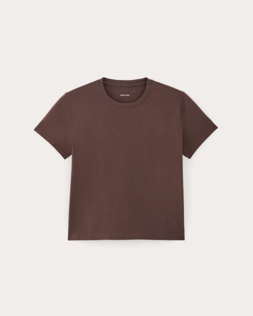 Alternative view of The Box-Cut Tee in Essential Cotton | Dark Mahogany | No Pocket