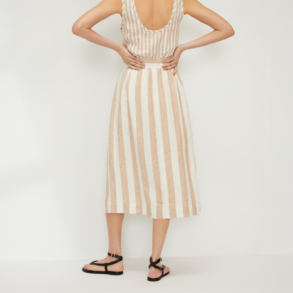 The Linen Wrap Skirt | Bone / Caramel - Image 4