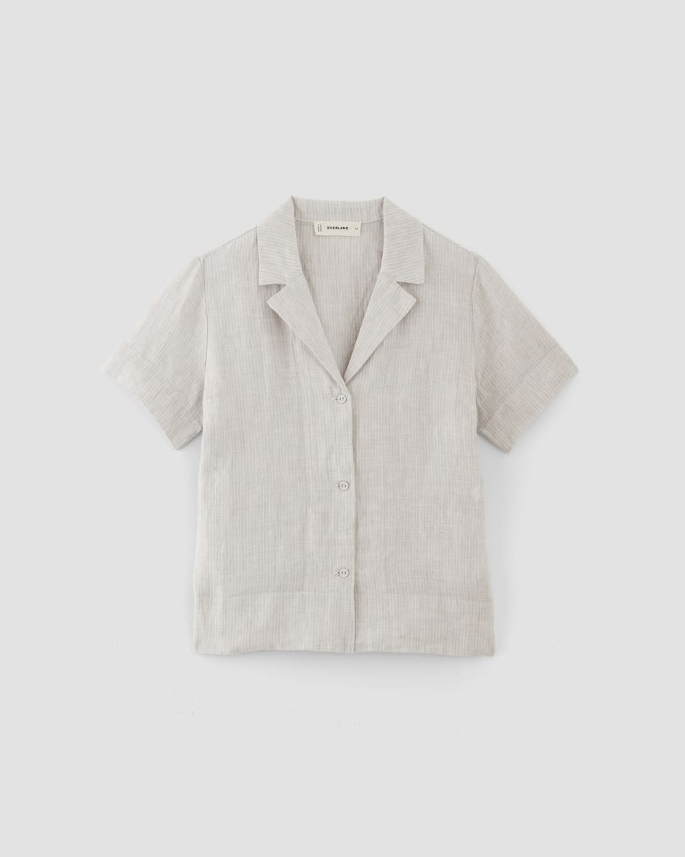 The Notch Shirt in Linen | Stone / White - Image 2
