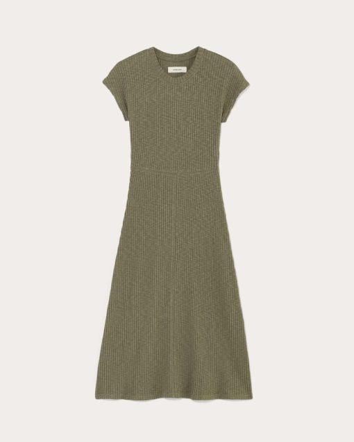 Alternative view of The Rib-Knit Cap-Sleeve Midi Dress | Kalamata