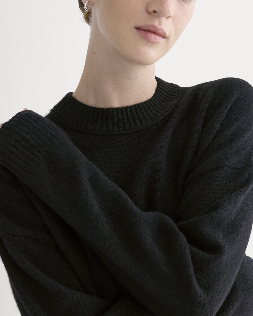 Cashmere Boyfriend Sweater | Black - Image 4