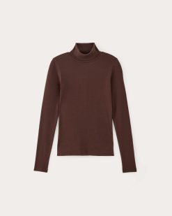 Alternative view of The Luxe Rib Turtleneck | Dark Mahogany
