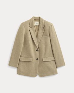 Alternative view of The Oversized Blazer in Wool | Taupe Herringbone