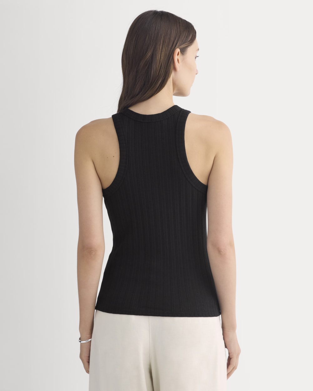 Racerback Tank in Pointelle | Black - Image 5