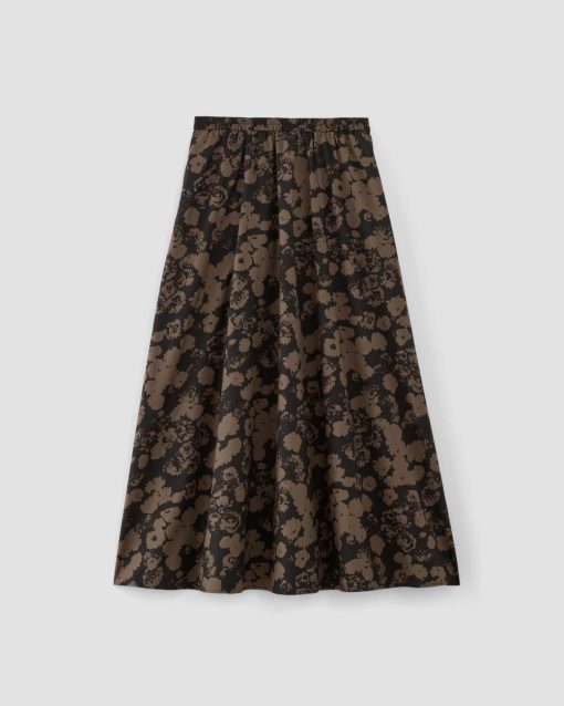 Alternative view of The Supima® Pull-On Maxi Skirt | Black / Cocoa Floral