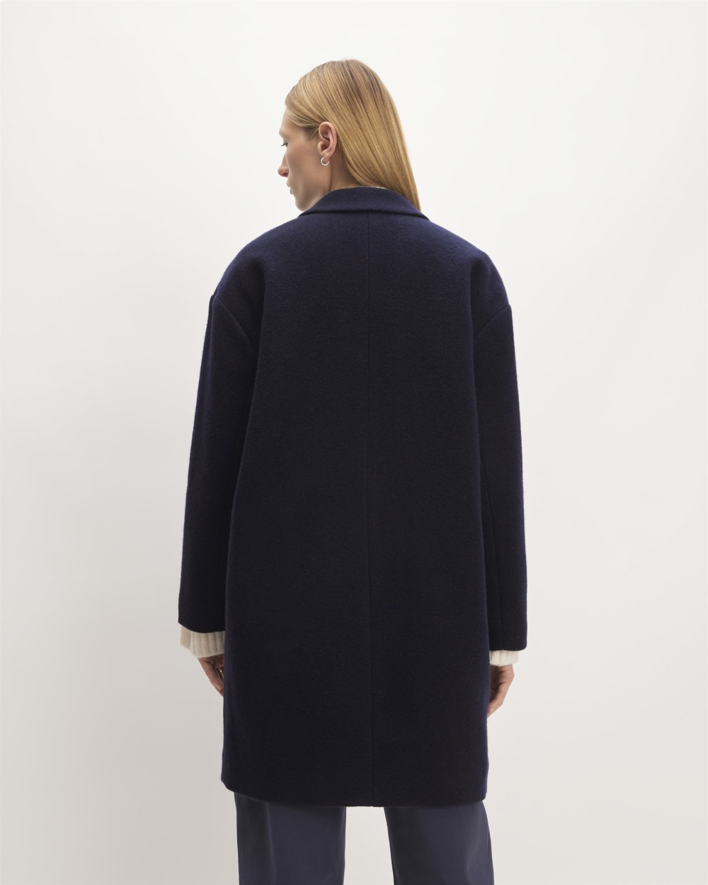 The Italian ReWool® Cocoon Coat | Navy - Image 6