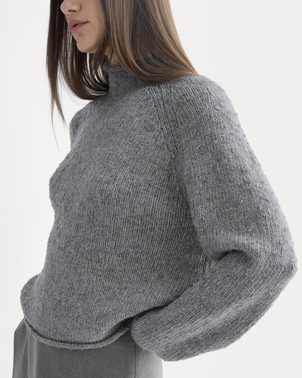 Rollneck Sweater | Heather Grey/Twist - Image 6