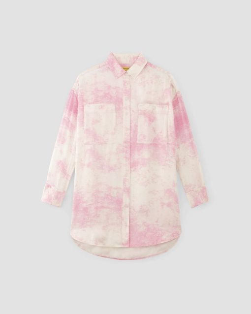 Alternative view of The Everlane x Marques' Almeida Satin Tie-Dye Shirt | Pink Tie-Dye