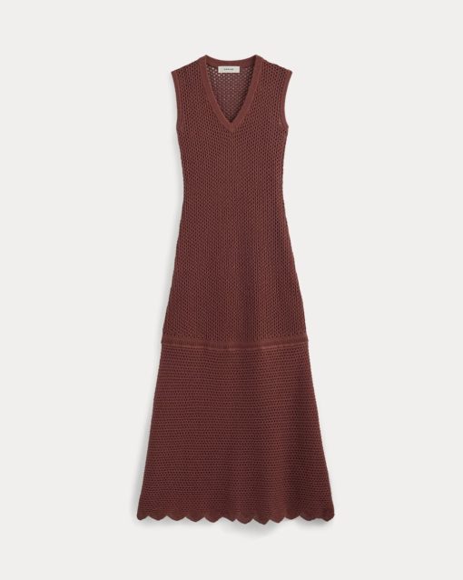 Alternative view of Lace Knit Maxi Sweater Dress | Henna Red