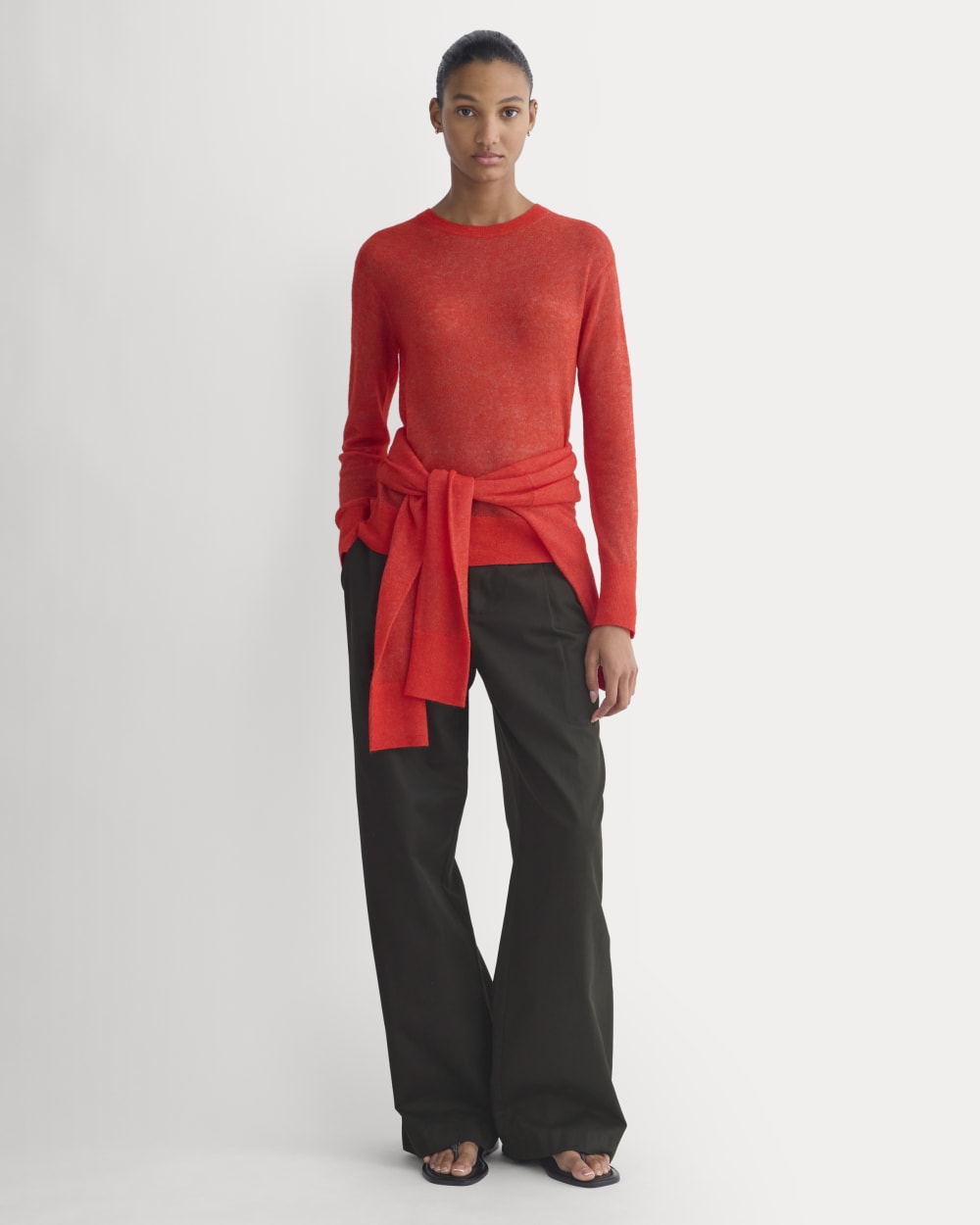 The Air Alpaca™ Relaxed Crew Top | Fiery Red - Image 3