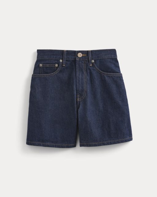 Alternative view of Way-High® A-Line Denim Short | Tungsten Rinse
