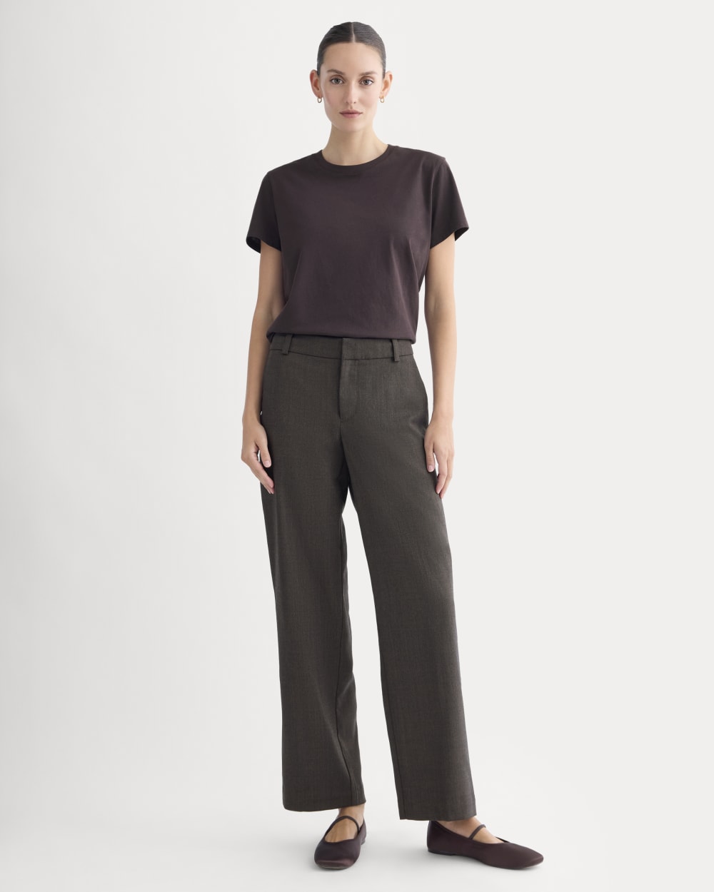 The Box-Cut Tee in Essential Cotton | Dark Chocolate | No Pocket - Image 3