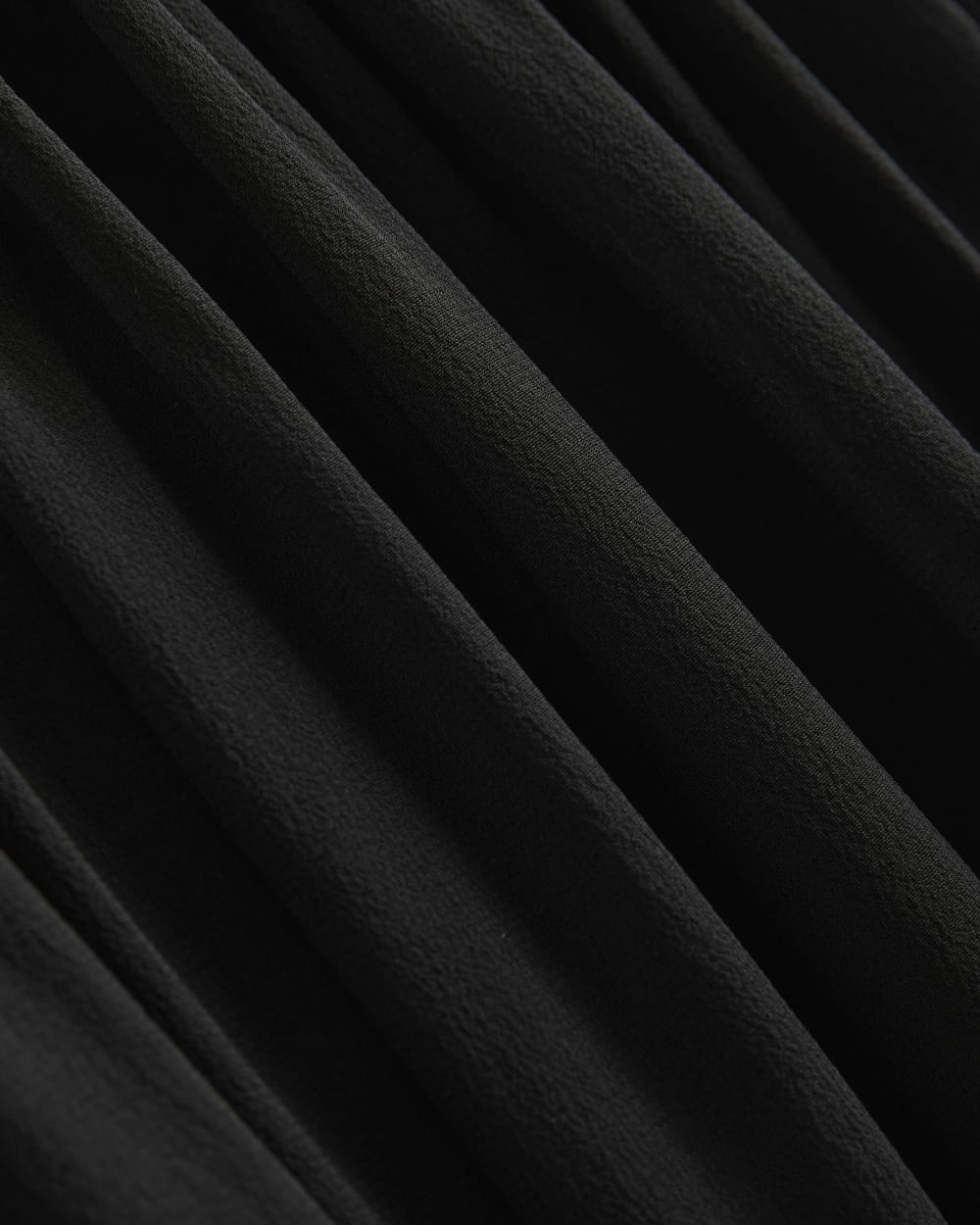 Twisted Pleated Mini Dress in Silk Georgette | Black - Image 5
