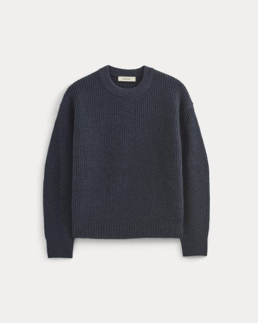 Alternative view of The Cocoon Crew in Wool Cashmere | Indigo