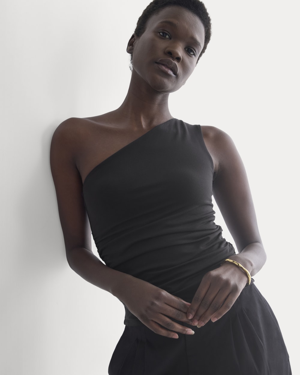 One-Shoulder Top | Black - Image 4