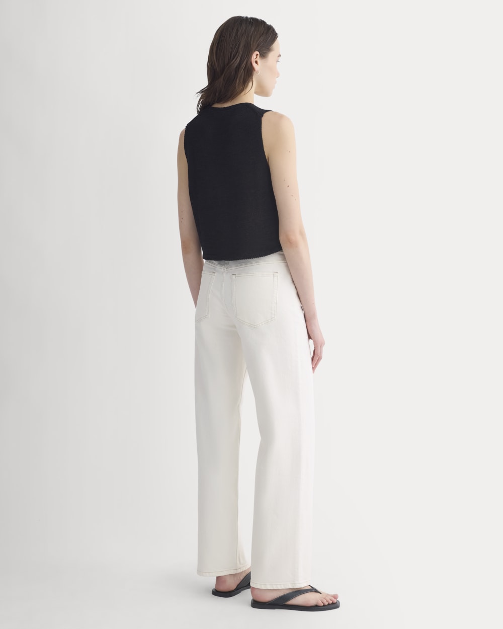 Button-Front Tank in Tape Yarn | Black - Image 6