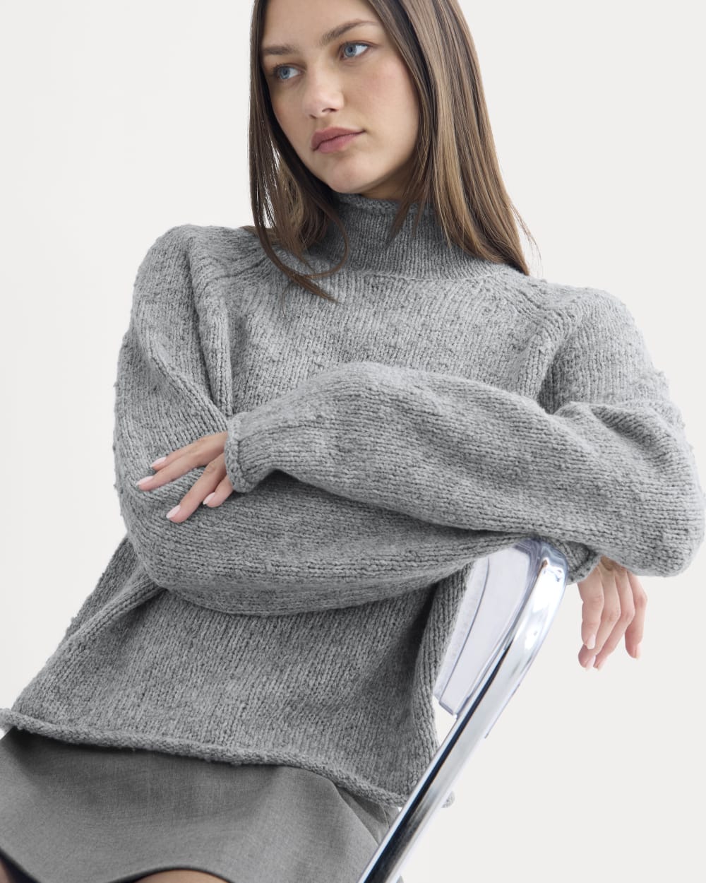 Rollneck Sweater | Heather Grey/Twist - Image 10