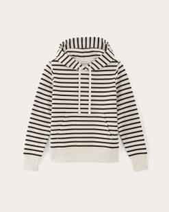Alternative view of The Off-Duty Terry Hoodie | Bone / Black