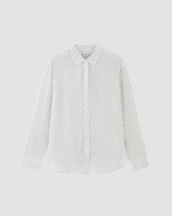 Alternative view of The Must-Have Shirt in Washable Silk | Bone / Black Polka Dot