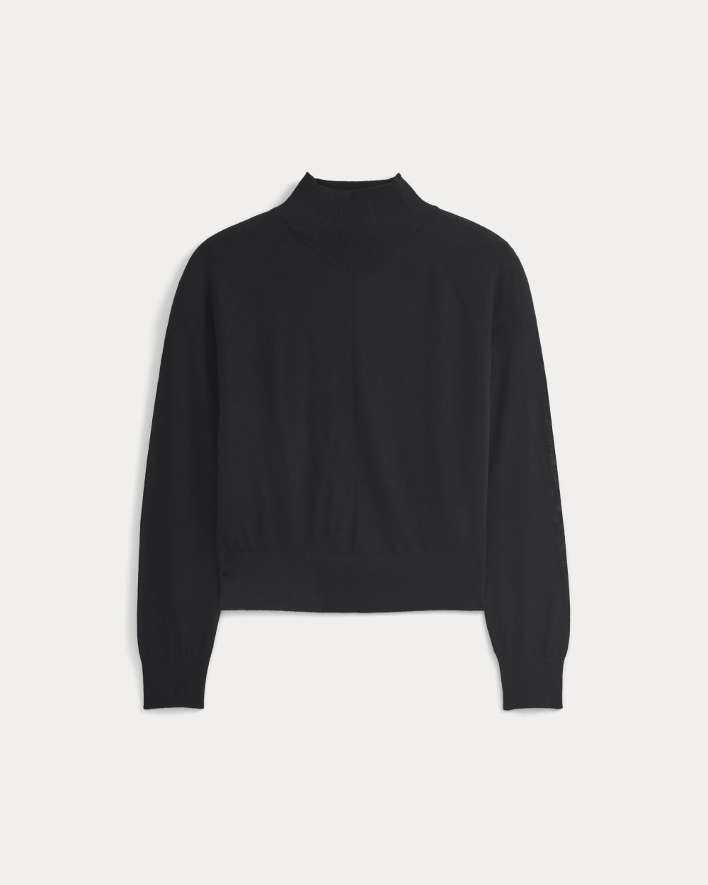Mockneck Sweater In Ultrafine Merino | Black - Image 2