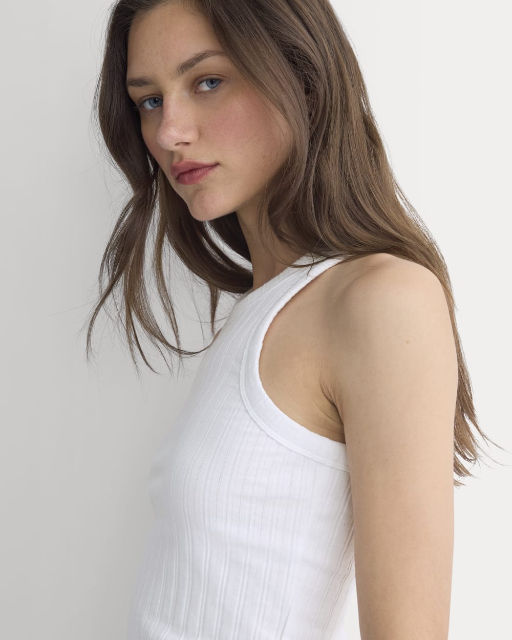 Racerback Tank in Pointelle | White - Image 4