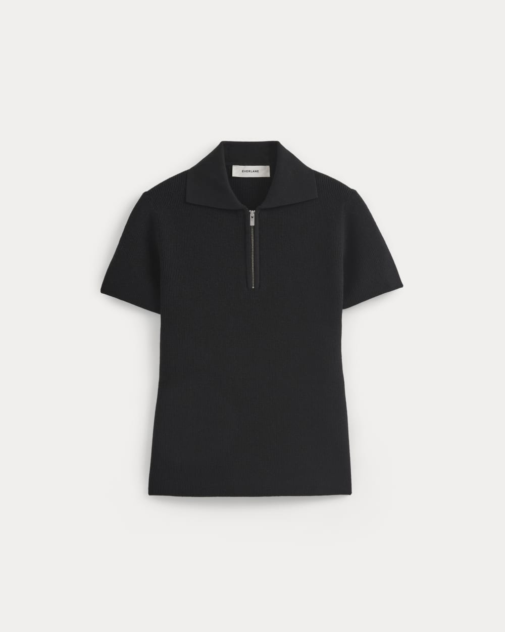 Knit Quarter-Zip Polo | Black - Image 2