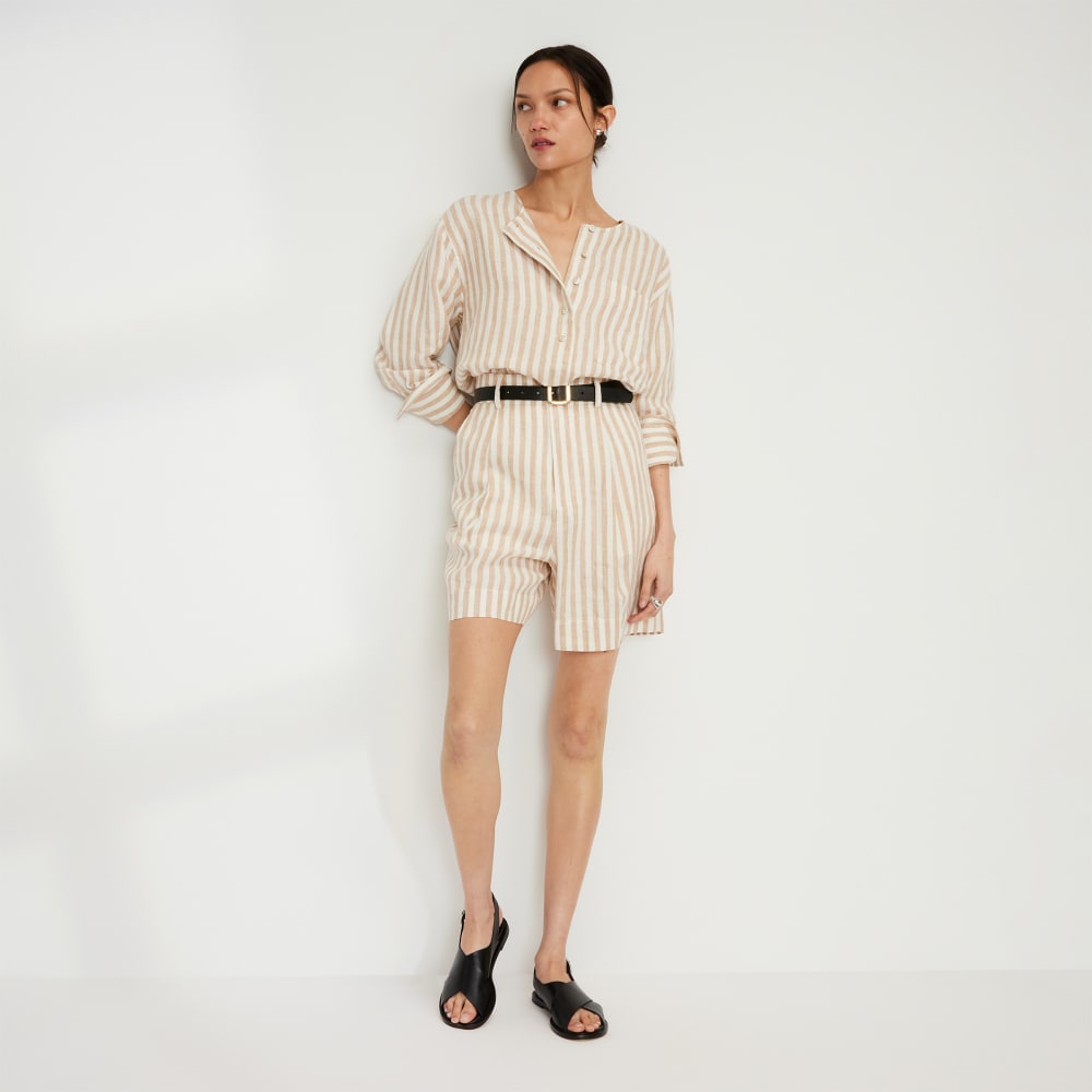 The Linen Popover Shirt | Bone / Caramel - Image 6