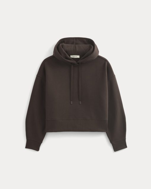 Alternative view of Cropped Luxe Fleece Hoodie | Dark Chocolate