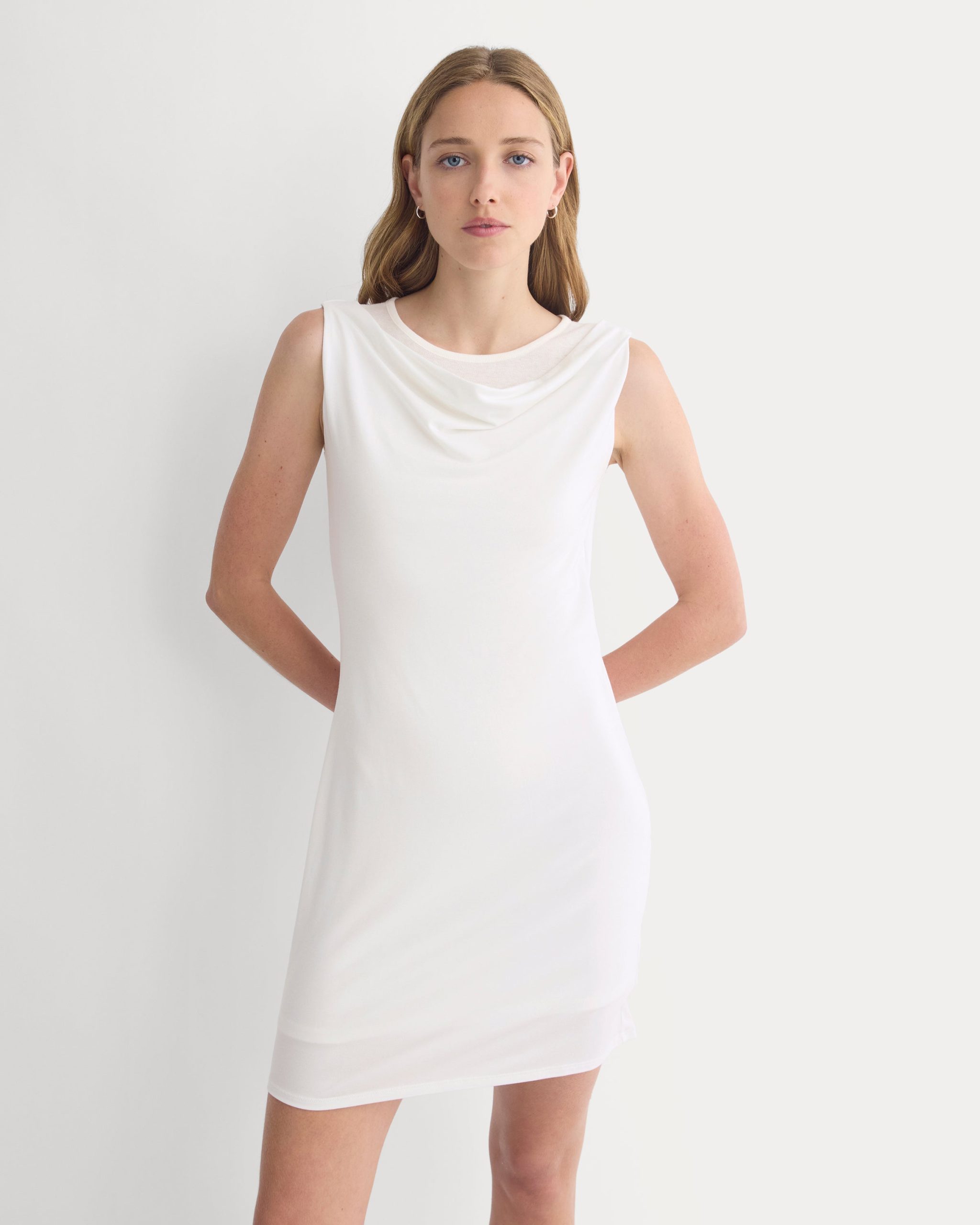 Cowl Neck Mini Dress | Bone - Image 3