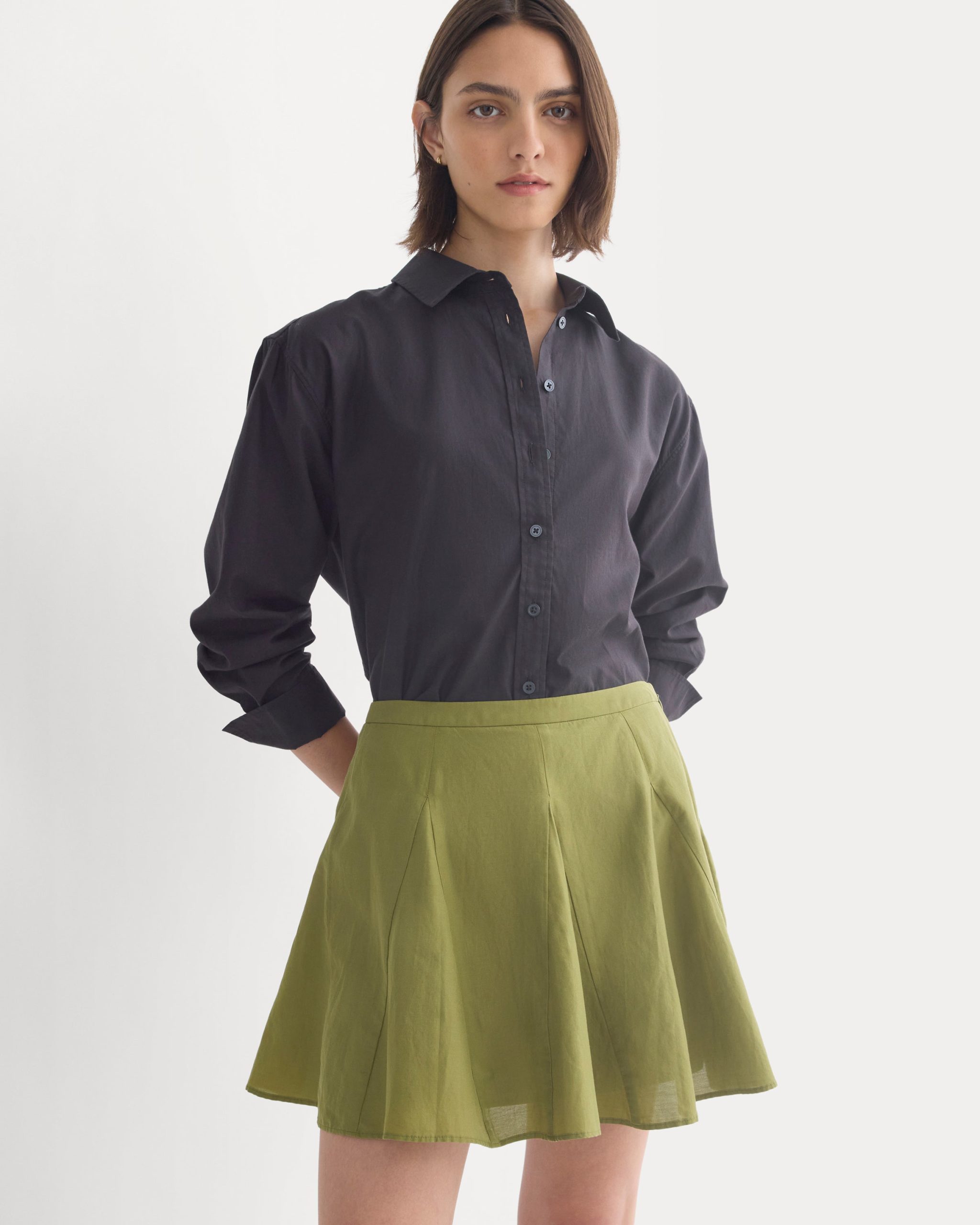 Godet Mini Skirt in Cotton Silk | Mayfly - Image 5
