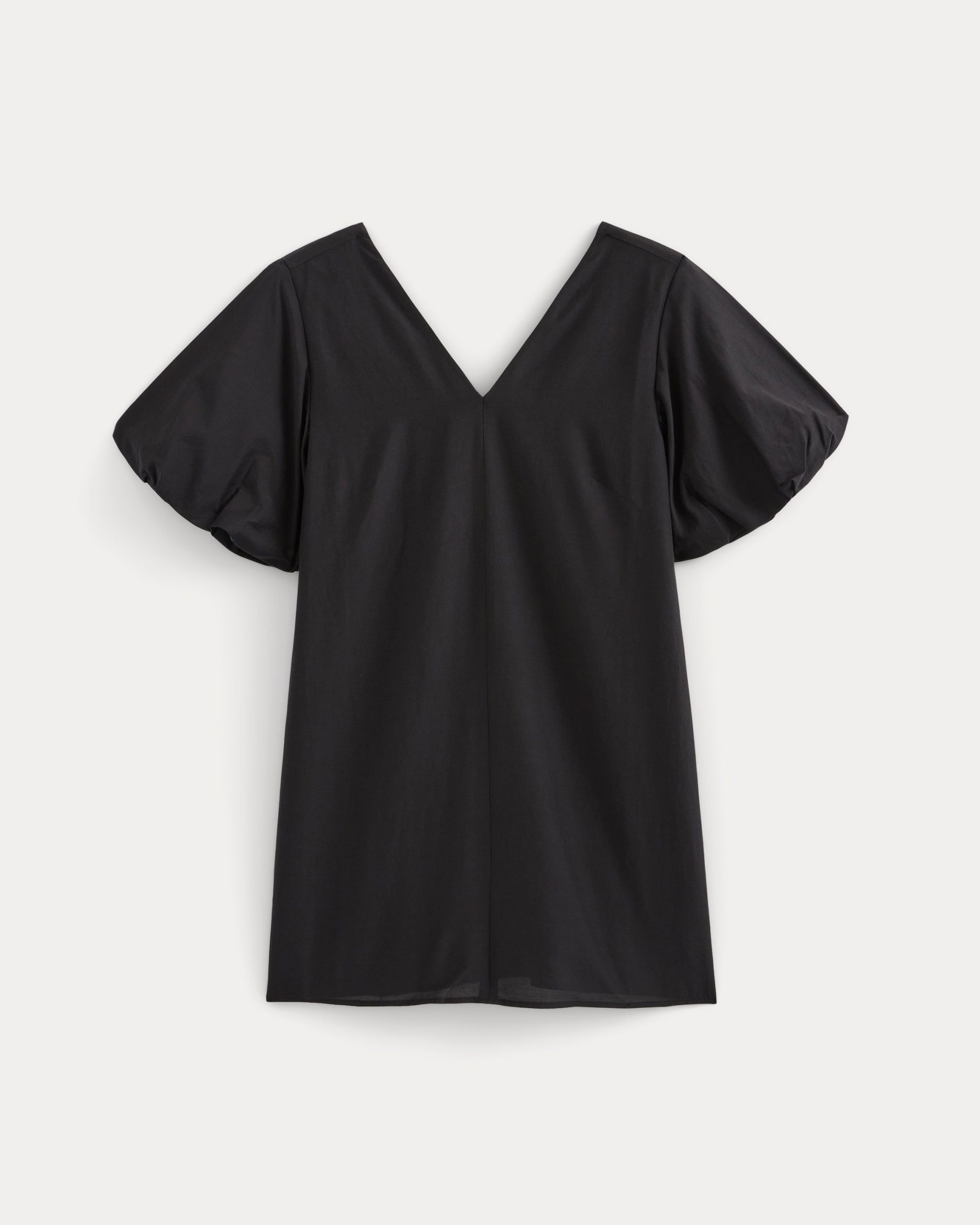 Bubble-Sleeve Mini Dress in Cotton Silk Voile | Black - Image 2