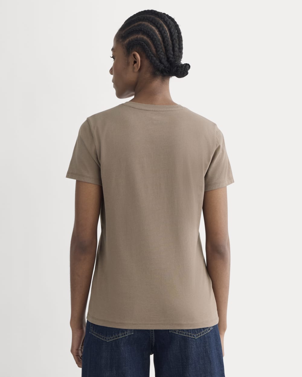 The Slim V-Neck Tee in Essential Cotton | Clay - Image 4