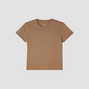 Alternative view of The Box-Cut Tee in Essential Cotton | Toasted Coconut | No Pocket