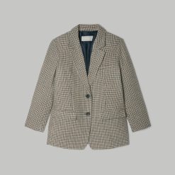 Alternative view of The Oversized Blazer in Wool | Pewter Houndstooth